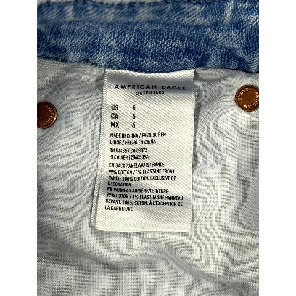 American Eagle‎ Outfitters Strigid Cut Off Shorts Womens 6 Blue Denim Distressed